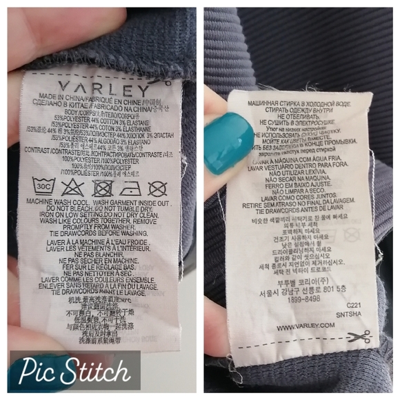 Varley Hewitt Ribbed Ottoman Knit Crewneck Sweatshirt in Slate Blue/Gray Medium - Picture 15 of 16